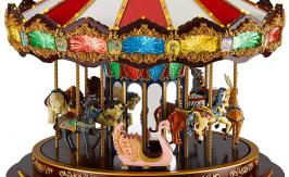 Manèges et carrousels musicaux miniatures Carrousel musical miniature Mr Christmas : carrousel musical Mr Christmas "Marquee grand Carousel"