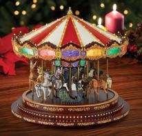 Manèges et carrousels musicaux miniatures Carrousel musical miniature Mr Christmas : carrousel musical Mr Christmas "Marquee grand Carousel"