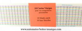 Accesoires petit componium Lot de 10 cartes vierges pour petit componium diatonique de 20 notes