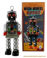 Jouets en métal, tôle ou fer blanc : robots mécaniques en métal Jouet mécanique en métal : robot mécanique en métal, tôle et fer blanc (Robot étincelles argent)