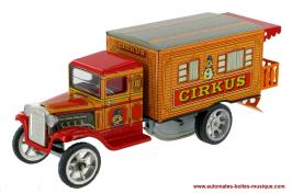 Jouets mécaniques en métal, tôle ou fer blanc non disponibles Jouet mécanique en métal : camion de cirque en métal, tôle et fer blanc