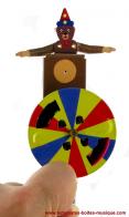 Jouets mécaniques en métal, tôle ou fer blanc Roue à étincelles en métal, tôle ou fer blanc avec personnage (Ours Teddy)