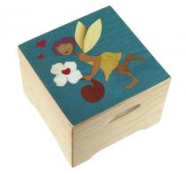 Boîtes à musique traditionnelles fabriquées en France Boîte à musique avec marqueterie traditionnelle : boîte à musique avec marqueterie fée