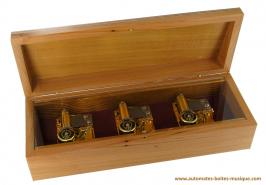 Boîtes à musique "Amélie Poulain" Boîte à musique avec marqueterie traditionnelle avec 3 mécanismes de 18 lames et 3 airs Amélie Poulain