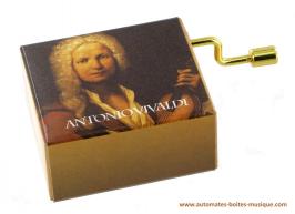 Boîtes à musique à manivelle en carton illustré Boîte à musique à manivelle de luxe "Grands compositeurs" : boîte à musique à manivelle "Vivaldi"