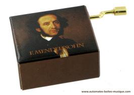 Boîtes à musique à manivelle en carton illustré Boîte à musique à manivelle de luxe "Grands compositeurs" : boîte à musique à manivelle "Mendelssohn"