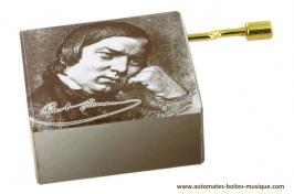 Boîtes à musique à manivelle en carton illustré Boîte à musique à manivelle de luxe "Grands compositeurs" : boîte à musique à manivelle "Schumann"