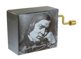 Boîtes à musique à manivelle en carton illustré Boîte à musique à manivelle de luxe "Grands compositeurs" : boîte à musique à manivelle "Schumann"