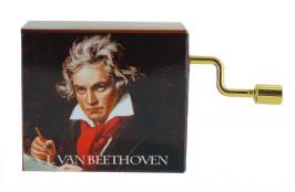 Boîtes à musique à manivelle en carton illustré Boîte à musique à manivelle de luxe "Grands compositeurs" : boîte à musique à manivelle "Beethoven"