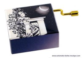 Boîtes à musique à manivelle en carton illustré Boîte à musique à manivelle de luxe "Invitation au voyage" : boîte à musique à manivelle "Dat du min"