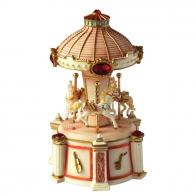 Carrousels musicaux miniatures en polystone Carrousel musical miniature : carrousel musical avec chevaux et instruments de musique