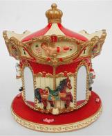 Carrousels musicaux miniatures en polystone Carrousel musical miniature : carrousel musical avec anges et miroirs