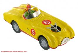 Jouets mécaniques en métal, tôle ou fer blanc non disponibles Jouet mécanique en métal, tôle et fer blanc : mécanique électrique "Voiture de course jaune"