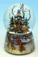 Boules à neige musicales de Noël disponibles sur commande (nous contacter) Boule à neige musicale de noël : boule à neige musicale patineurs sous la neige