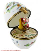 Oeufs musicaux de style Fabergé fabriqués en France Oeuf musical de style Fabergé en porcelaine de Limoges avec cadeaux - Ave Maria de Franz Schubert