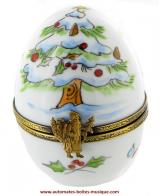 Oeufs musicaux de style Fabergé fabriqués en France Oeuf musical de style Fabergé en porcelaine de Limoges avec cadeaux - Ave Maria de Franz Schubert
