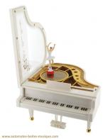 Instruments de musique miniature en plexiglas Instrument de musique miniature : piano à queue en résine avec ballerine dansante
