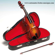 Instruments de musique miniature en bois Instrument de musique miniature : violon en bois avec boîte à musique