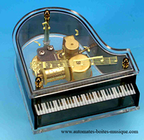 Instruments de musique miniature en plexiglas Instrument de musique miniature : boîte à musique piano à queue miniature en résine