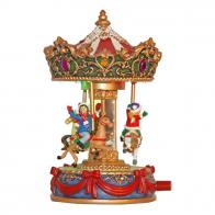 Carrousels musicaux miniatures de Noël Carrousel musical miniature de Noël : carrousel musical de Noël illuminé avec plusieurs mélodies
