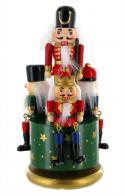 Automates musicaux de Noël (en stock) Automate musical casse-noisette en bois : automate musical avec 3 casse-noisettes assis et 1 casse-noisette debout