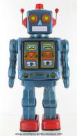 Jouets mécaniques en métal, tôle ou fer blanc non disponibles Jouet mécanique en métal, tôle et fer blanc : robot mécanique électrique en métal avec lumières