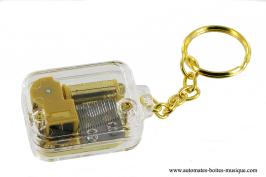 Porte-clefs musicaux Porte-clefs musical transparent avec mécanisme musical miniature : porte-clefs avec musique Pour Elise