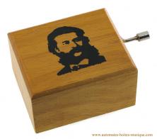 Boîtes à musique à manivelle en bois Boîte à musique à manivelle en bois : boîte à musique à manivelle avec portrait de Strauss