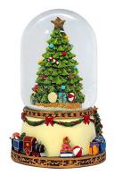 Boules à neige musicales de Noël disponibles sur commande (nous contacter) Boule à neige musicale de Noël : boule à neige avec sapin de Noël décoré