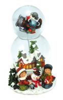 Boules à neige musicales de Noël disponibles sur commande (nous contacter) Boule à neige musicale de Noël : double boule à neige avec Père Noël dans un vieil avion
