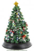 Boîtes à musique sapins de Noël Boîte à musique sapin de Noël : grande boîte à musique en forme de sapin de Noël illuminé