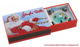 Boîtes d'allumettes musicales Boîte d'allumettes musicale avec scène animée miniature : boîte d'allumettes avec patineurs autour d'un bonhomme de neige