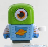 Jouets mécaniques en métal, tôle ou fer blanc non disponibles Jouet robot mécanique marcheur en métal, tôle et fer blanc : petit robot mécanique avec remontoir