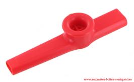 Instruments de musique traditionnels Kazoo ou gazou rouge en plastique pour transformer sa voix en son nasillard