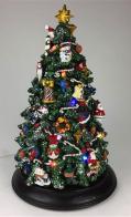Boîtes à musique sapins de Noël Boîte à musique animée de Noël : boîte à musique en forme de sapin de Noël éclairé par des LED