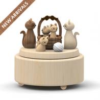 Vente Boite A Musique Animee En Bois Haut De Gamme Boite A Musique Wooderful Life Avec Chatons Et Chats Adultes Et Automate