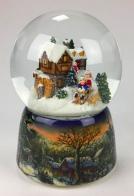 Boules à neige musicales de Noël disponibles sur commande (nous contacter) Boule à neige musicale de Noël : boule à neige de Noël en verre avec enfants et bonhomme de neige