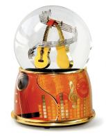 Boules à neige musicales classiques (en stock) Boule à neige musicale animée avec globe en verre: boule à neige musicale scintillante avec guitares