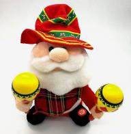Automates musicaux de Noël (en stock) Automate musical de Noël : automate musical danseur "Père Noël avec maracas"