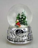 Boules à neige musicales de Noël disponibles sur commande (nous contacter) Boule à neige musicale de Noël : petite boule à neige musicale en verre avec scène hivernale dans la forêt