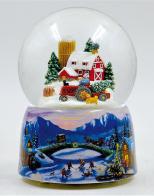 Boules à neige musicales de Noël disponibles sur commande (nous contacter) Boule à neige musicale de Noël : boule à neige musicale en verre avec scène hivernale
