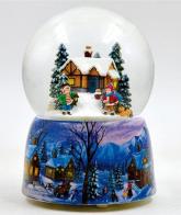 Boules à neige musicales de Noël disponibles sur commande (nous contacter) Boule à neige musicale de Noël : boule à neige musicale en verre avec scène hivernale