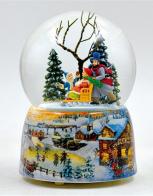 Boules à neige musicales de Noël disponibles sur commande (nous contacter) Boule à neige musicale de Noël : boule à neige musicale en verre avec scène de traineau