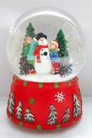 Boules à neige musicales de Noël (en stock) Boule à neige musicale de Noël : boule à neige musicale en verre avec bonhomme de neige