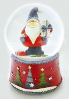 Boules à neige musicales de Noël disponibles sur commande (nous contacter) Boule à neige musicale de Noël : boule à neige musicale en verre avec Père Noël et cadeau