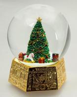 Boules à neige musicales de Noël (en stock) Boule à neige musicale de Noël : boule à neige musicale en verre avec sapin de Noël et jouets