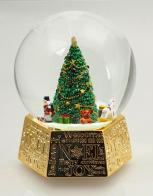 Boules à neige musicales de Noël (en stock) Boule à neige musicale de Noël : boule à neige musicale en verre avec sapin de Noël et jouets