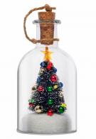 Boîtes à musique sapins de Noël Boîte à musique de Noël Mr Christmas en forme de bouteille avec sapin illuminé (petite taille)
