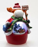 Boîtes à musique animées de Noël Boîte à musique animée de Noël en forme de personnage de Noël (élan)