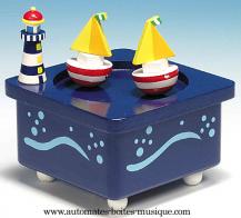 Boîtes à musique avec personnages Boîte à musique animée pour enfants : boîte à musique en bois avec voiliers dansants